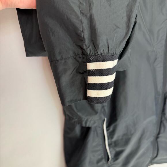 ADIDAS Black Lightweight Hooded Vented Zip Up Windbreaker Jacket Men 2XL Active - Picture 5 of 10